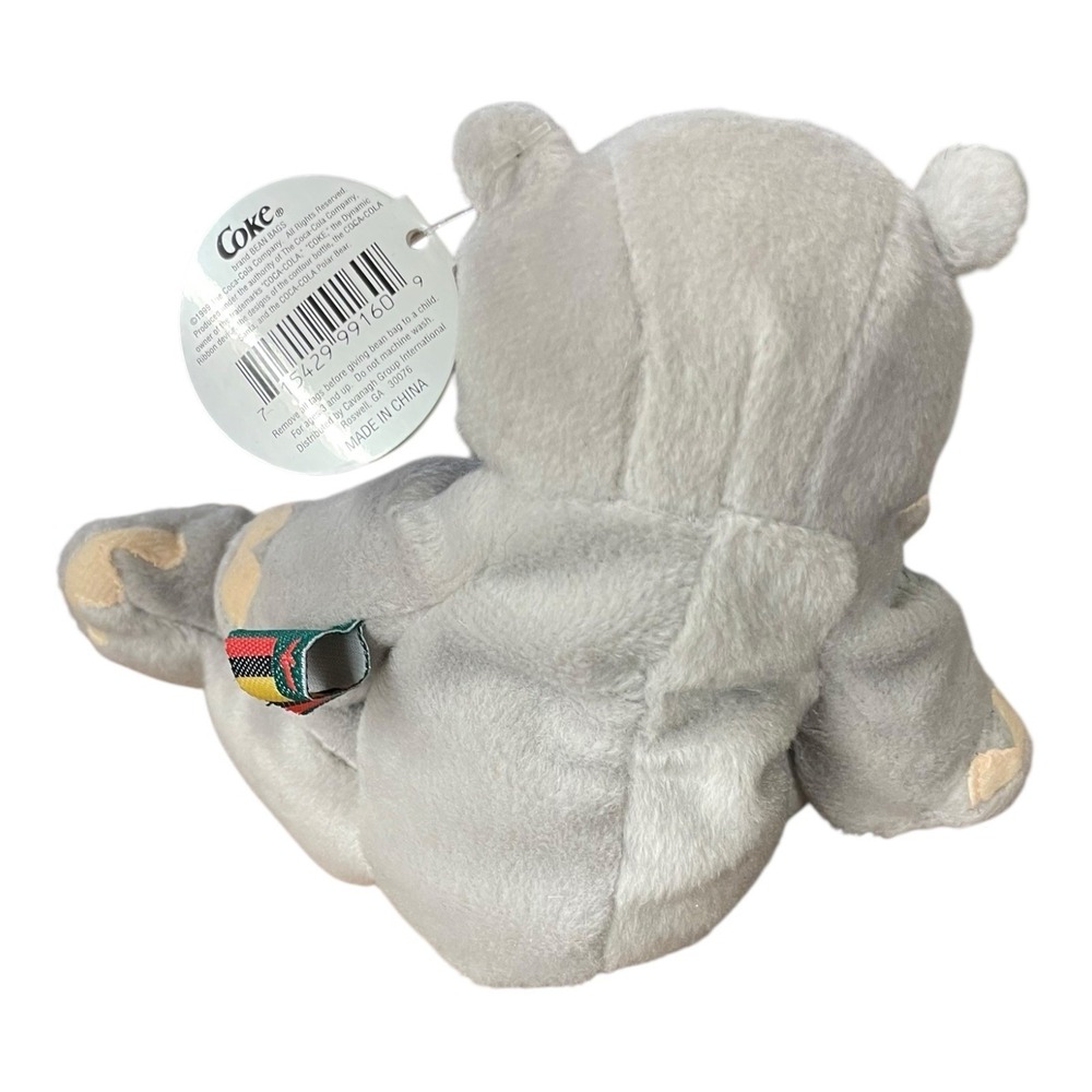Meeska Coca-cola Hippo International Tag Plush Soft‎ Toy Gray 1999 Zambia - Picture 2 of 2